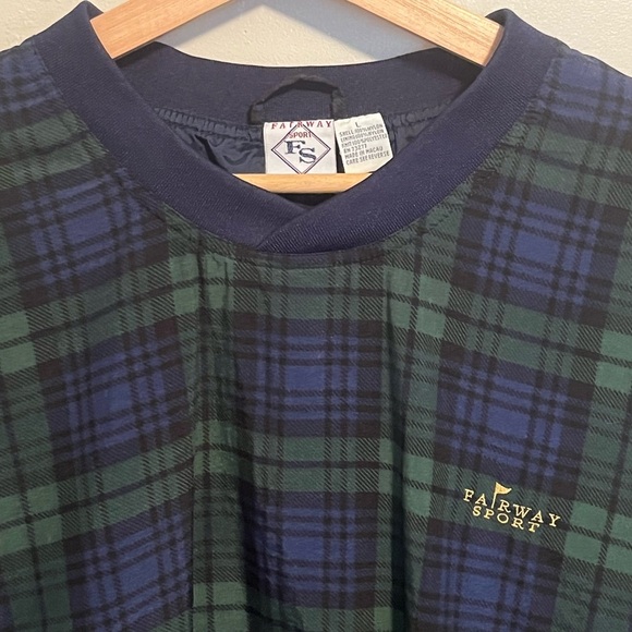 Vintage 90s Fairway Sport Men's Golf Pullover Windbreaker Preppy  Tartan Plaid - Picture 8 of 12